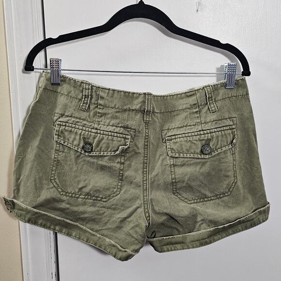 Micro Mini Y2K Old Navy Olive Green Military Style Cargo Utility Shorts Size 6 - Picture 5 of 5